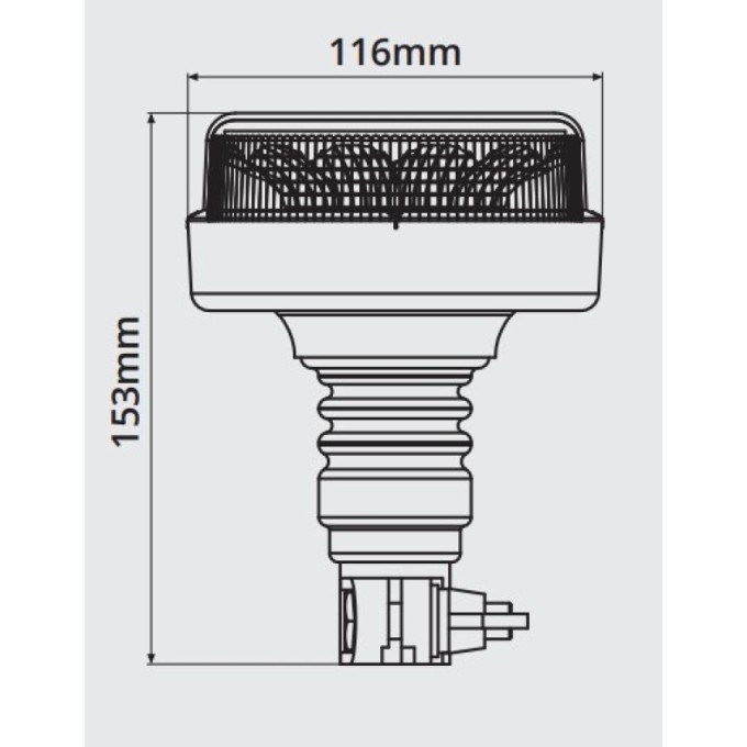 Girofar LED aerodinamic si foarte puternic 12 x 1W LED - Prindere cap de bara cu amortizor vibratii